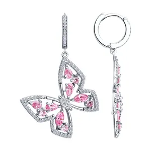 Серьги из серебра с фианитами