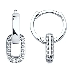 Серьги из серебра с фианитами