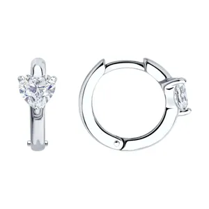 Серьги из серебра с фианитами