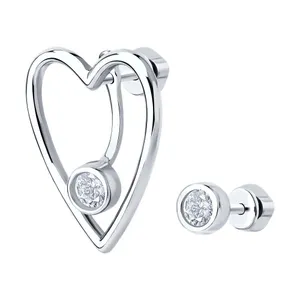 Серьги из серебра с фианитами