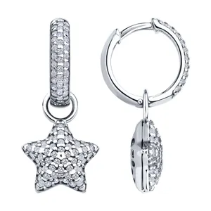 Серьги из серебра с фианитами