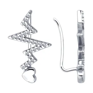 Серьги из серебра с фианитами