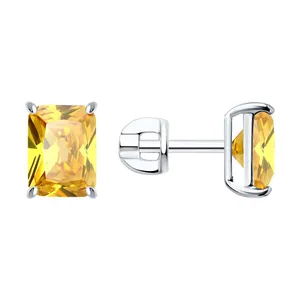 Серьги из серебра с фианитами