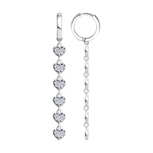 Серьги из серебра с фианитами