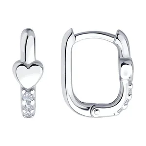 Серьги из серебра с фианитами