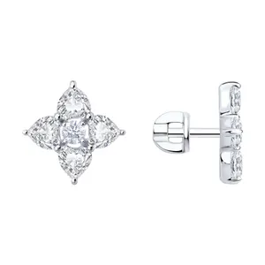 Серьги из серебра с фианитами