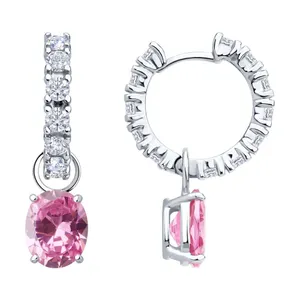 Серьги из серебра с фианитами