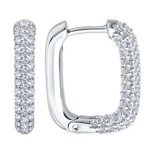 Серьги из серебра с фианитами