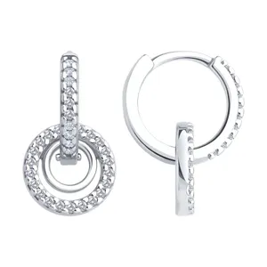 Серьги из серебра с фианитами