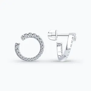 Серьги из серебра с фианитами