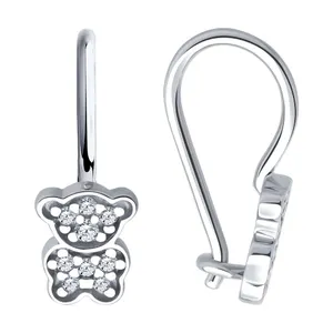 Серьги из серебра с фианитами