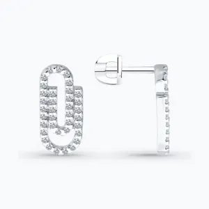 Серьги из серебра с фианитами