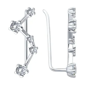 Серьги из серебра с фианитами