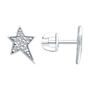 Серьги из серебра с фианитами