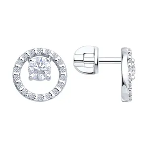 Серьги из серебра с фианитами