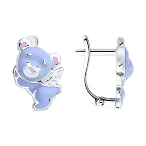 Серьги из серебра с эмалью