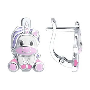 Серьги из серебра с эмалью