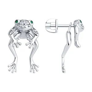 Серьги из серебра с фианитами