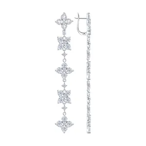 Серьги из серебра с фианитами