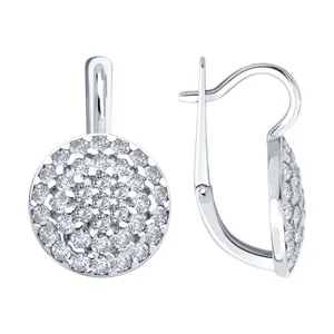Серьги из серебра с фианитами