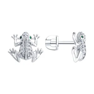 Серьги из серебра с фианитами