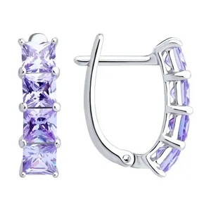 Серьги из серебра с фианитами