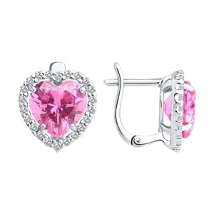 Серьги из серебра с фианитами