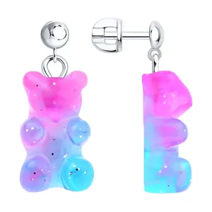 Серьги из серебра со смолой