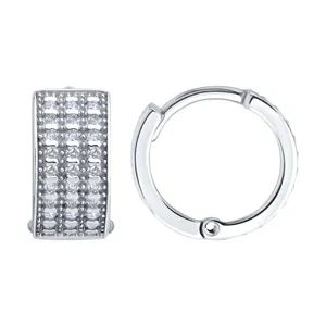 Серьги из серебра с фианитами