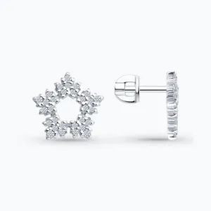 Серьги из серебра с фианитами