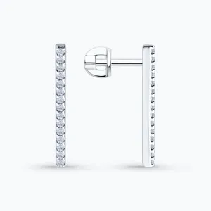 Серьги из серебра с фианитами