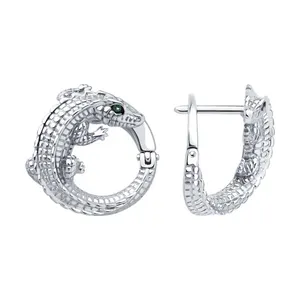 Серьги из серебра с фианитами