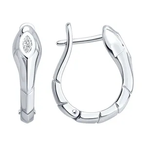 Серьги из серебра с фианитами