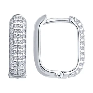 Серьги из серебра с фианитами