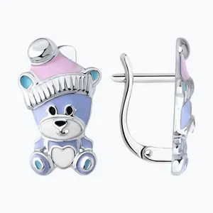 Серьги из серебра с эмалью