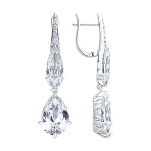 Серьги из серебра с фианитами