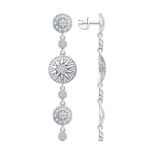 Серьги из серебра с фианитами