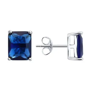 Серьги из серебра с фианитами