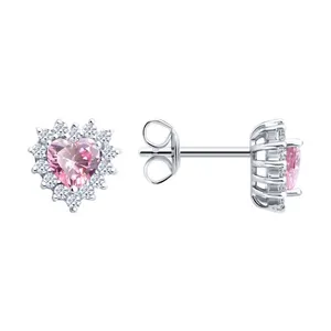 Серьги из серебра с фианитами