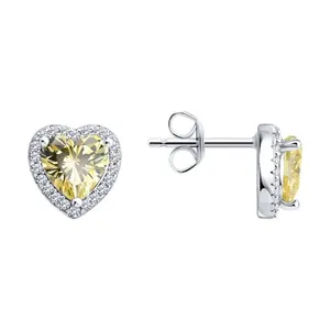 Серьги из серебра с фианитами