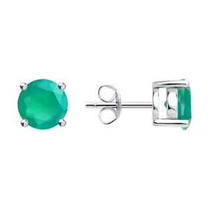 Серьги из серебра с фианитами