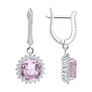 Серьги из серебра с фианитами