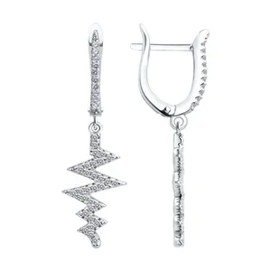 Серьги из серебра с фианитами