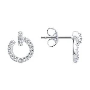 Серьги из серебра с фианитами