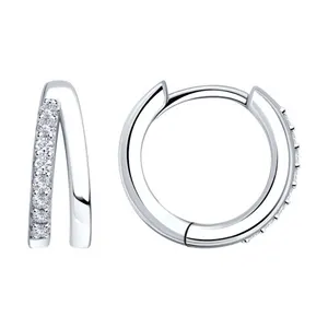 Серьги из серебра с фианитами