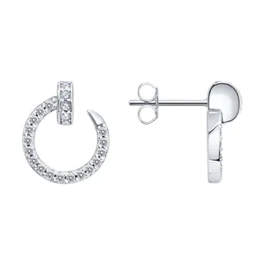 Серьги из серебра с фианитами