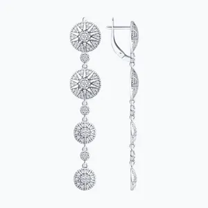 Серьги из серебра с фианитами