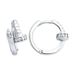 Серьги из серебра с фианитами