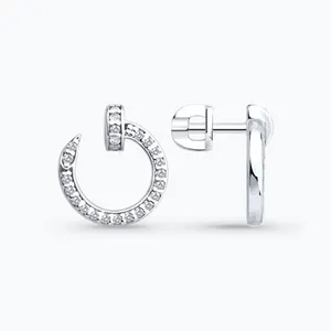 Серьги из серебра с фианитами