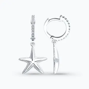 Серьги из серебра с фианитами